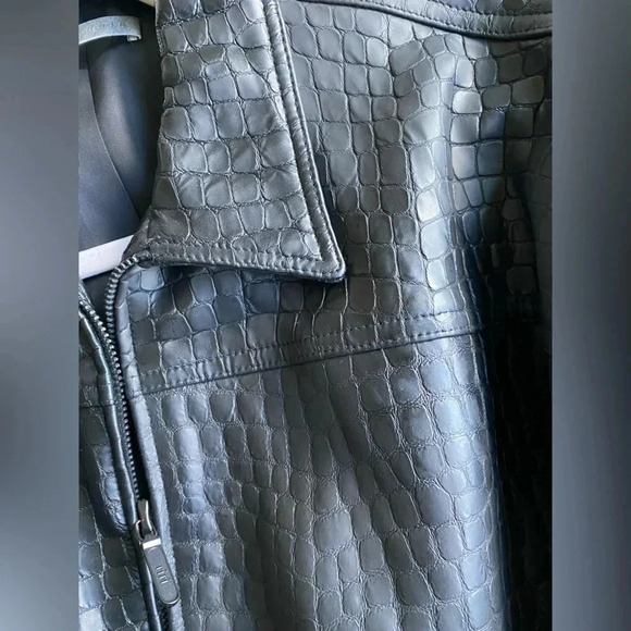 Jason Bunin Leather Jacket Men’s Large Black Motorcycle Y2K Vintage - Picture 3 of 9